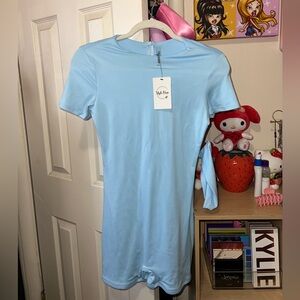 Baby Blue Short Sleeve Romper